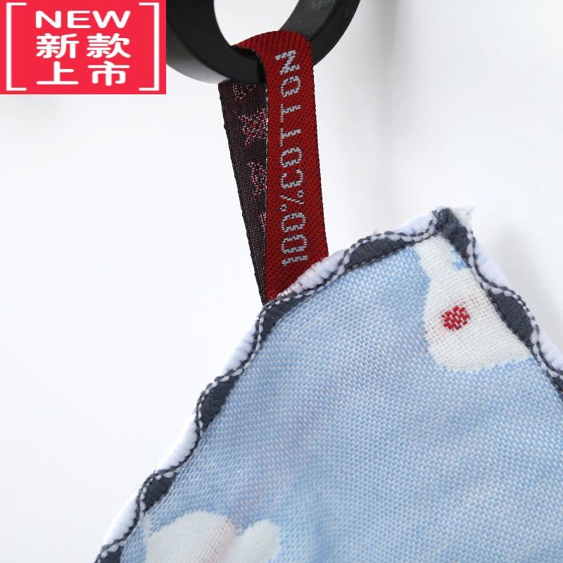 可莉允幼儿园小毛巾挂绳钩方巾新生婴儿童热敷纱布口水巾洗脸擦手巾图片