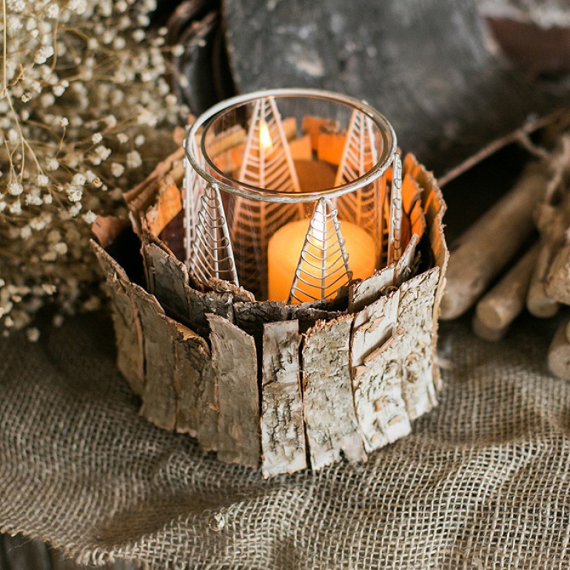 美帮汇白桦木皮 桦树皮 马赛克DIY装饰 ZAKKA森系拍摄道具 D桦树皮24*24cm10片 干树枝高清大图