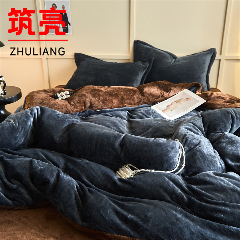 筑亮 牛奶绒三件套 A22 套高清大图