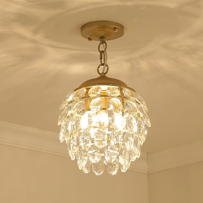 美式吸顶灯阳台过道走廊玄关楼梯衣帽间灯门厅灯欧式吸顶水晶吊灯