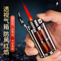 网红复古防风打火机充气可视气体蓝焰直冲创意高档男士送男友礼物