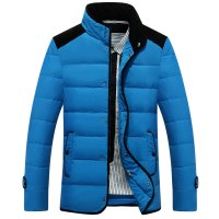 吉普盾(NIANJEEP)冬季男士羽绒服棒球服立领短款拼色大码修身外套005