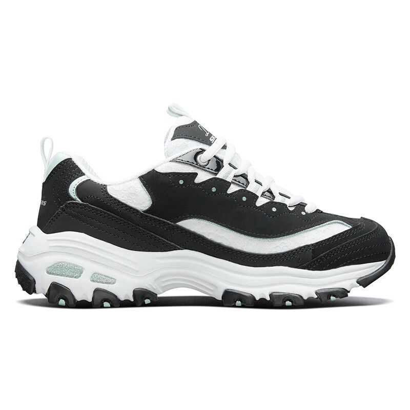 Skechers斯凯奇女鞋时尚厚底增高熊猫鞋轻质休闲老爹鞋11959-BKW36_525104