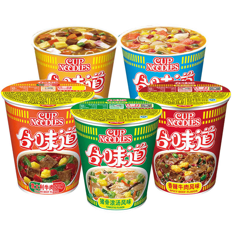 合味道(Cup noodles) 方便面组合装 杯面泡面快餐面 混合味道5杯[随机发]