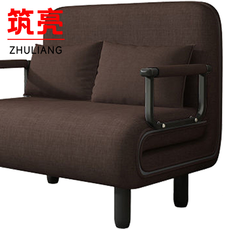 筑亮 沙发床 100*68*85cm褐色 张高清大图