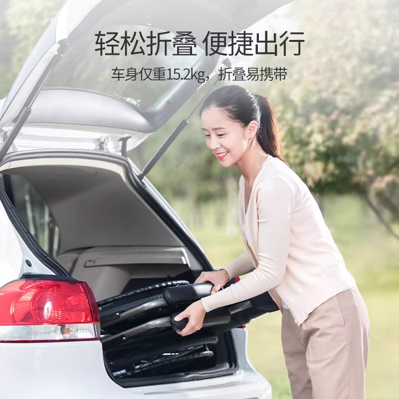 鱼跃轮椅车折叠轻便老人专用多功能残疾人瘫痪代步手动手推车H051高清大图