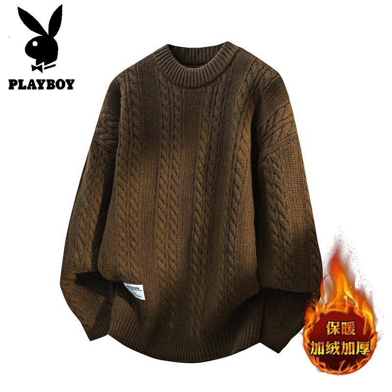 花花公子新款高品质【新款】2025年秋冬款圆领针织毛衣男_1_318_158高清大图