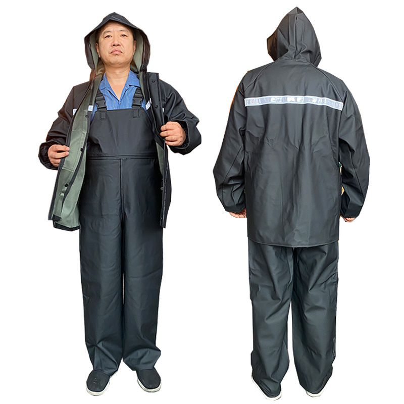 邦能之星坑道服雨衣套装针织布劳保橡胶石化油田工矿煤矿雨衣雨裤N312291高清大图