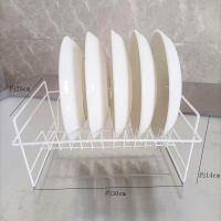 厨房碗碟架放碗筷子沥水架家用水槽台面装碗筷碗柜餐具置物架铁艺 简约白色