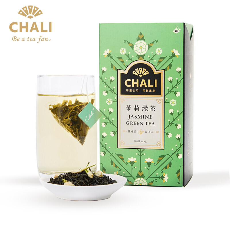 茶里(ChaLi)花草茶 茉莉绿茶蒙顶毛峰绿茶广西横县茉莉组合花草茶袋泡茶包18包高清大图
