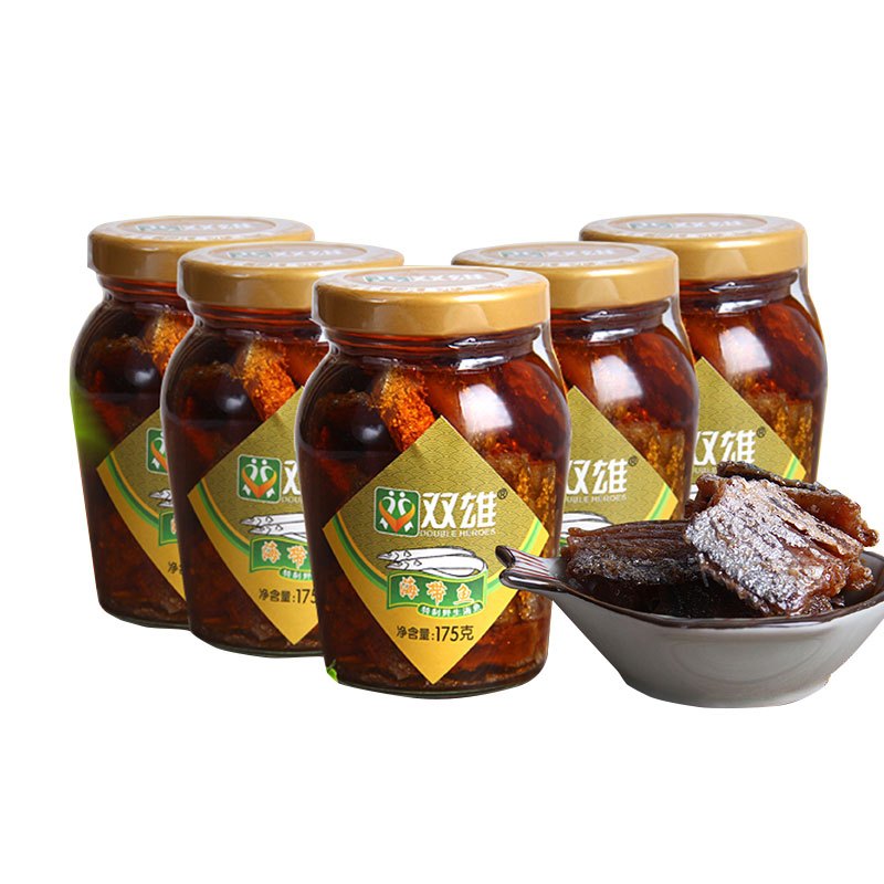 双雄海带鱼175g*5瓶 共875g 方便速食鱼罐头 下饭菜