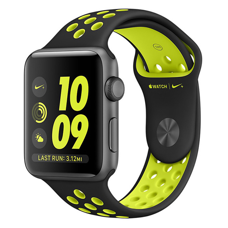 苹果 (Apple) iWatch Series2 Nike+ 苹果智能手表 测心率防水 Nike+黑配荧光黄色42mm
