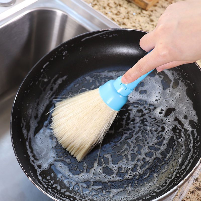 锅刷椰棕长柄不沾油软毛锅刷不锅不手厨房洗锅刷子|椰棕软毛[天空蓝]1