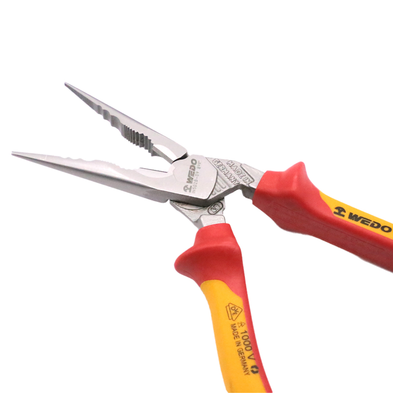 维度WEDO绝缘省力弯头尖嘴钳电工尖口钳(德标工业级)8寸200mm IN502B-09 /把高清大图