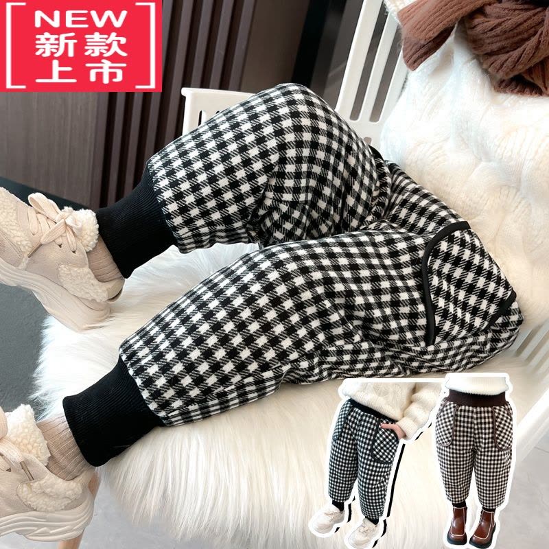 可莉允女童加绒裤子2022新款儿童洋气保暖休闲裤宝宝棉裤冬季加厚外穿保暖裤图片