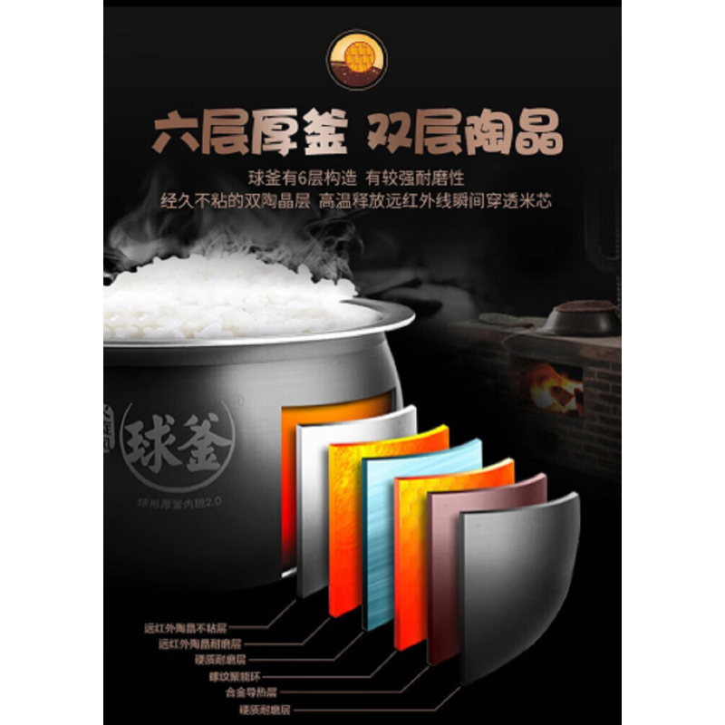 苏泊尔电饭锅智能球釜电饭煲微压焖香蛋糕功能蒸饭锅50FC5033A-75