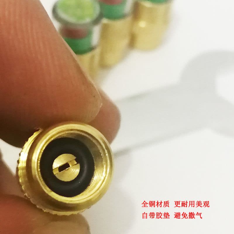 [补贴10%]汽车轮胎气嘴盖气嘴子帽胎压监测帽气压检测警示预警冒气嘴帽全铜 [铜芯+本色]防盗款四支装图片