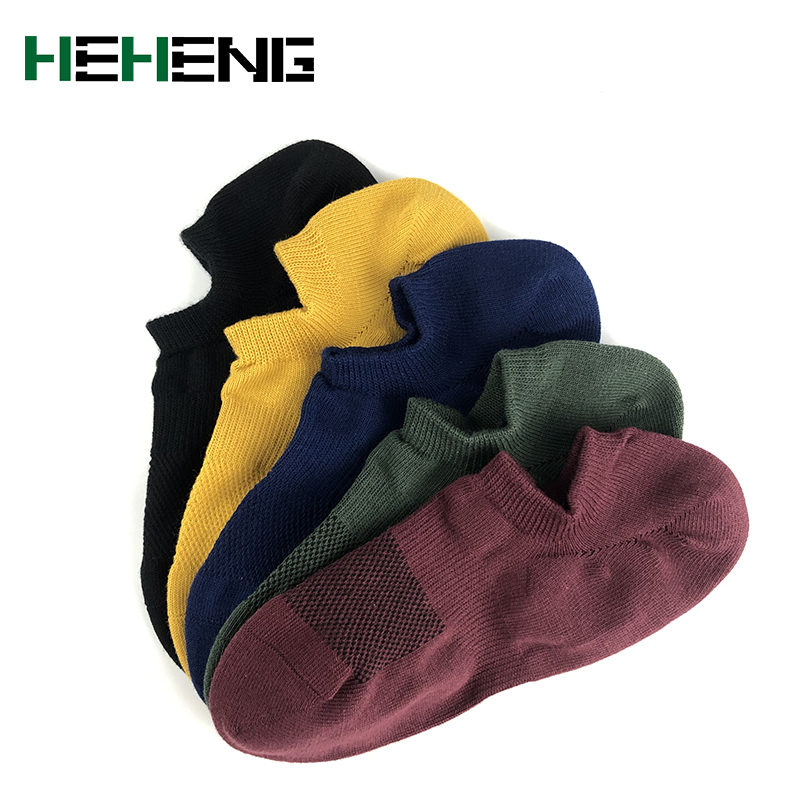 Heheng·和亨 2019年秋季新款纯手工缝头无胶防滑网眼透气船袜运动袜四季袜低帮短袜棉袜男