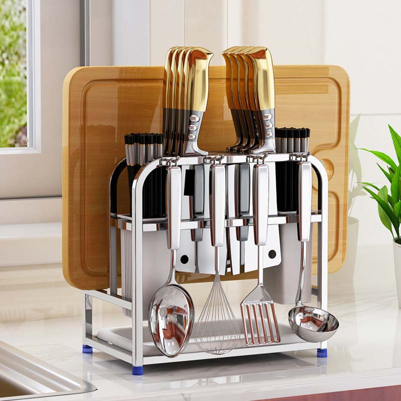 简约现代生活日用家居百货厨房置物架厨具收纳架不锈钢刀架免打孔壁挂