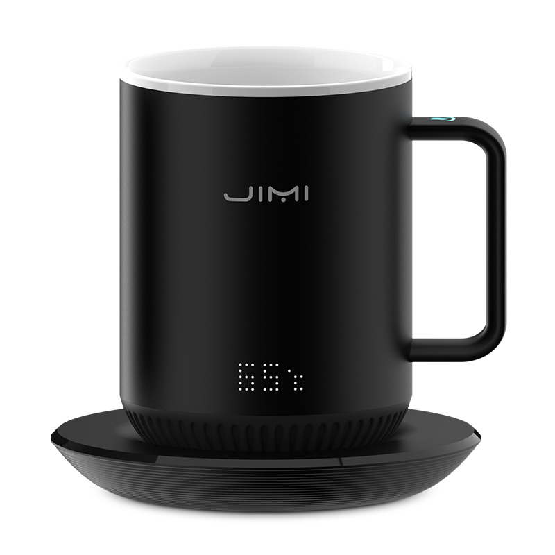 jimi吉米有品s3mug黑色智能水杯喝水提醒水温显示app操控多功能带盖