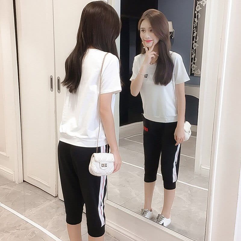 迪鲁奥(DILUAO)孕妇哺乳套装2021夏季新款纯棉短袖隐形外出哺乳裤套装图片