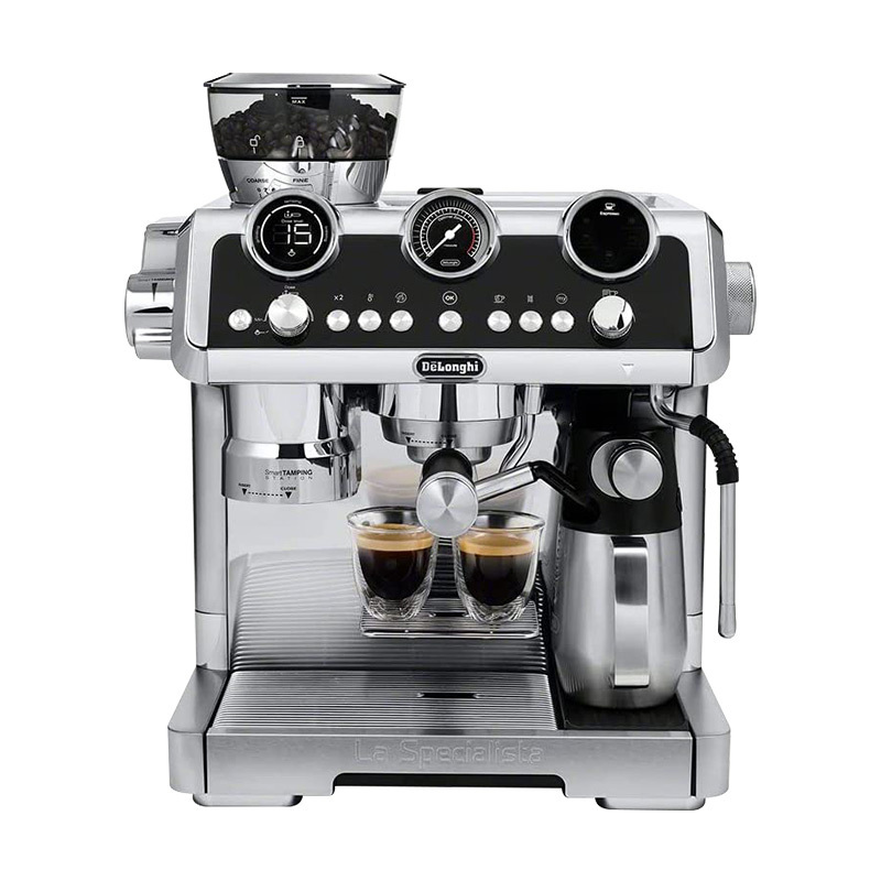 德龙(Delonghi)半自动咖啡机EC9665银骑士家商用半自动咖啡机研磨一体意式自动奶泡系统智能感应研磨压粉