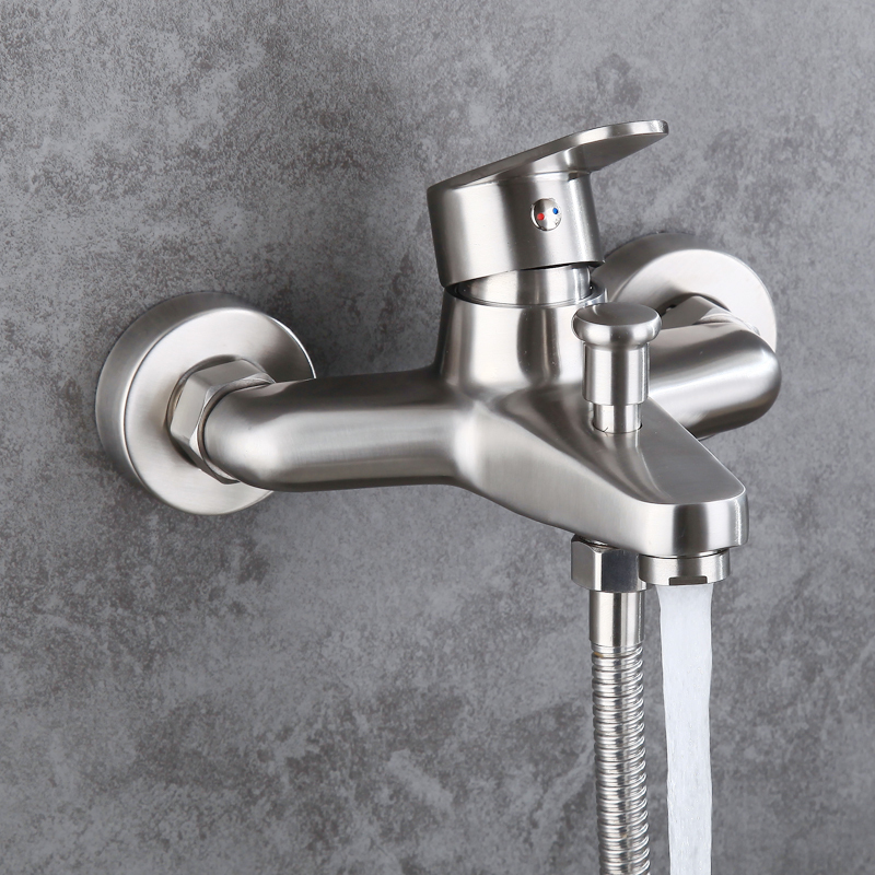 浴缸淋浴闪电客三联水龙头卫浴冷热混水阀浴室暗装简易花洒