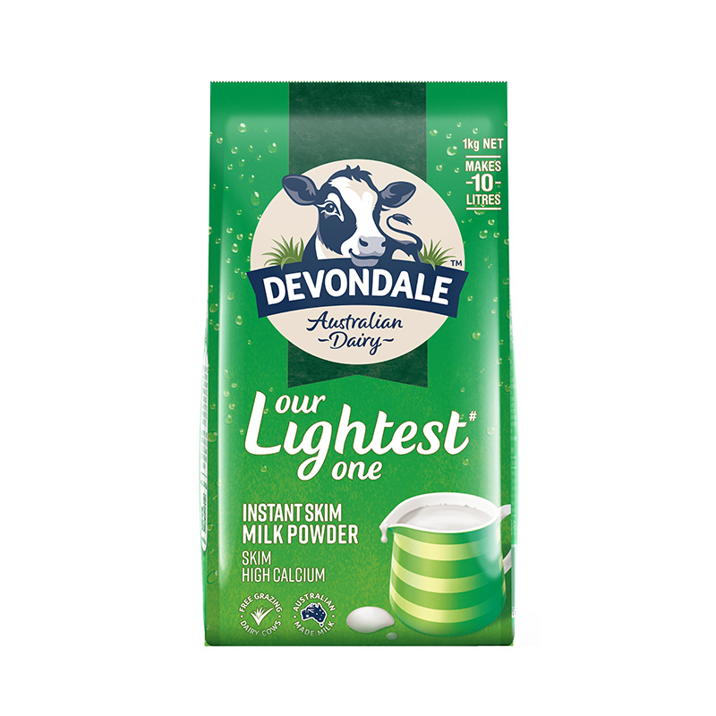 德运(Devondale)脱脂高钙成人奶粉 1kg/袋 进口奶粉 学生奶粉 澳大利亚进口高清大图