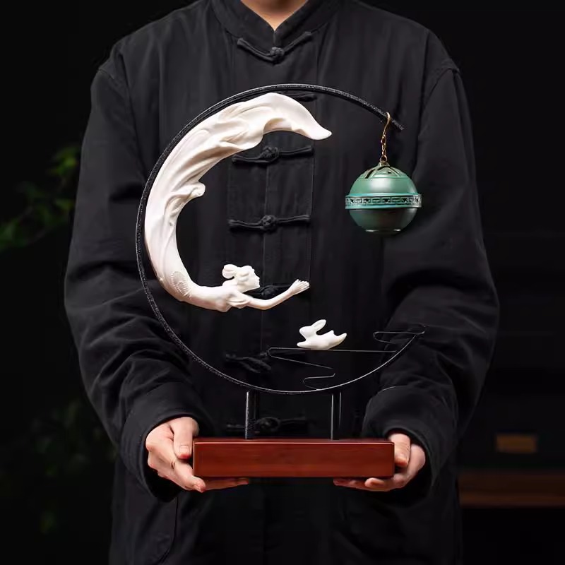 新中式倒流香炉创意倒流香家居摆件 嫦娥奔月/1个高清大图