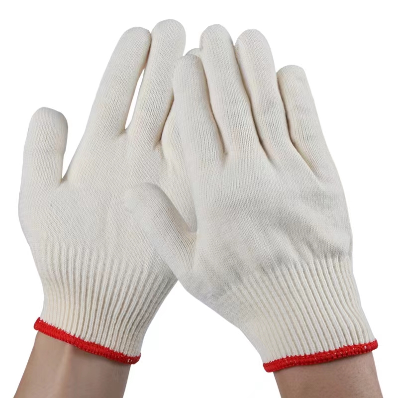 蔚岸加厚劳保手套 棉纱棉线尼龙手套 防滑加厚针织耐磨手套(均码)/双高清大图