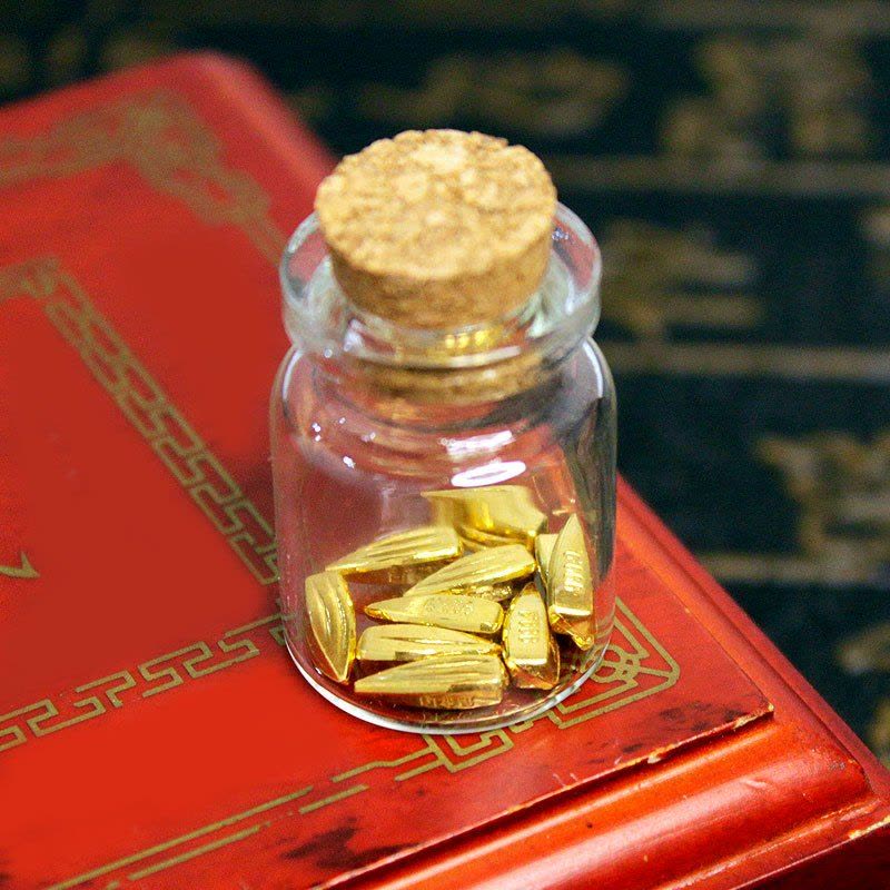 素竹 足金/黄金金条 素竹系列瓜子金豆 投资收藏赠礼 配送收纳瓶一个图片