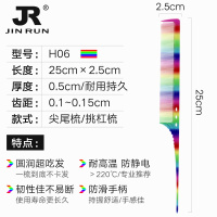 印第安色彩虹梳[H06] 超薄专业剪发梳子理发店男推发平头梳盘发尖尾梳中长发理发彩虹.