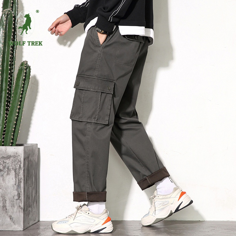 七匹狼国际公司授权wolftrek男装l6xl多口袋男士工装裤潮牌纯色休闲裤