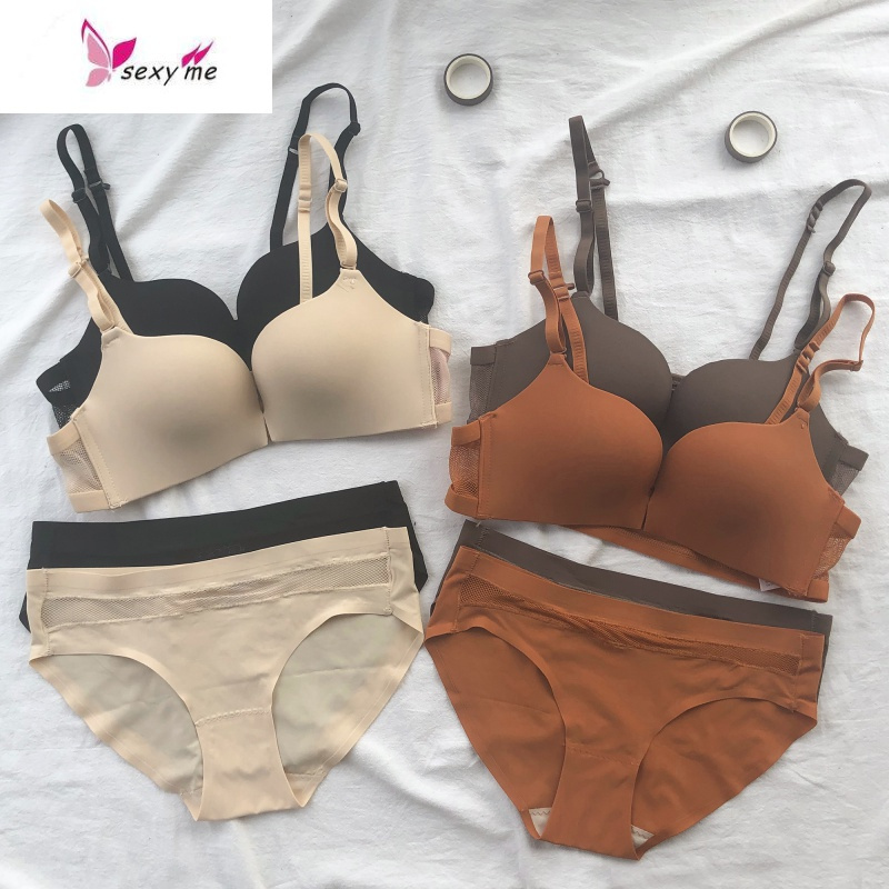 新款前扣美背内衣无钢圈少女胸罩性感聚拢文胸潮文胸套装fishbasket