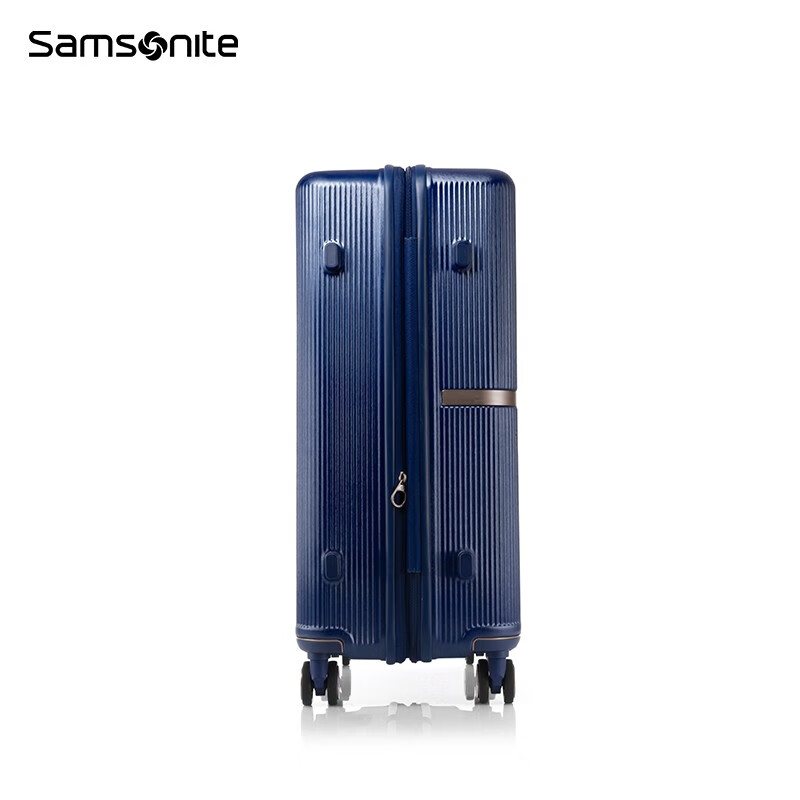 新秀丽(Samsonite)流金箱 拉杆箱行李箱 铝质LOGO条时尚条纹旅行箱 大容量行李箱HH5 深蓝色 28英寸高清大图