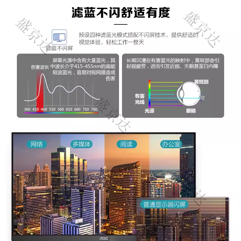 冠捷 Q27B2S2 27英寸2K高清100HzIPS广色域低蓝光不闪三边微边超薄机身接口:DP HDMI 台 显示器高清大图