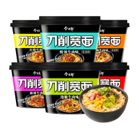 今麦郎 非油炸 刀削宽面混合装6桶方便速食夜宵泡面方便面桶装 香辣牛肉*2+红烧牛肉*2+酸辣牛肉*2