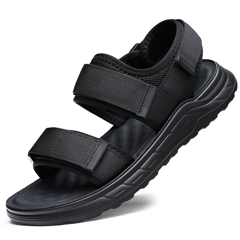 凉鞋男士夏季户外休闲运动款软底防滑防水沙滩鞋男外穿 2条黑色33497 44