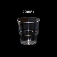 一次性杯子航空杯硬塑加厚100只透明塑料杯200ml透明硬水杯 200ml台阶杯
