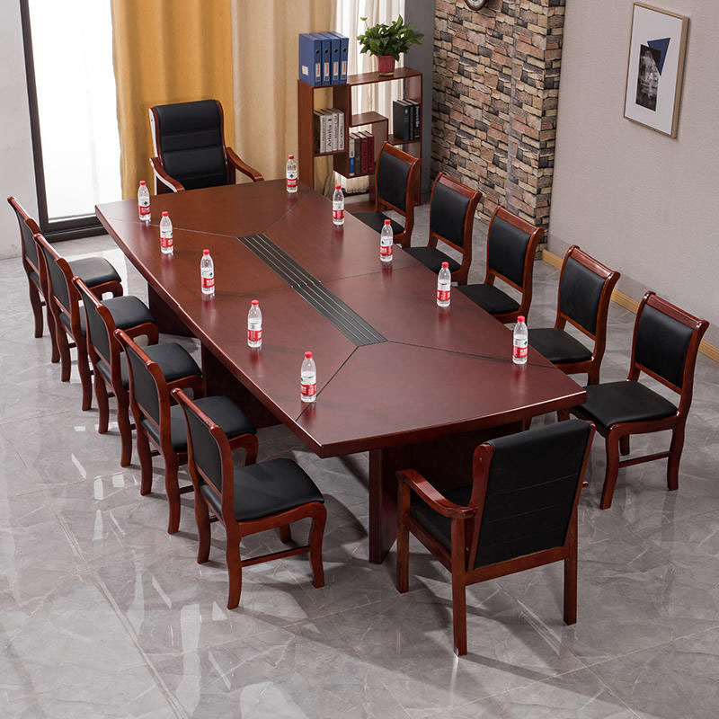 鑫金虎 会议桌长桌油漆贴木皮会议洽谈桌会议室办公桌5m高清大图