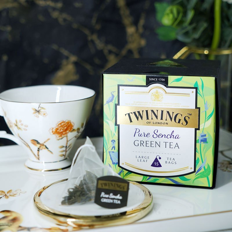川宁Twinings 波兰进口 醇煎绿茶日式煎茶和缤纷薄荷叶茶30g/盒*2盒