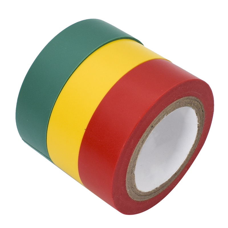 [苏宁自营]勒塔(LETA)工具 彩色绝缘胶带 电工标记胶带10m*18mm(3卷装) 耐磨防潮耐酸碱LT-PPE551