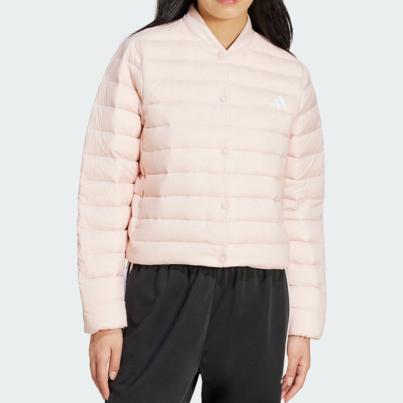 阿迪达斯 (adidas)女装新款600蓬鸭绒休闲时尚立领保暖羽绒外套 JM1234 ZP JM1234/粉色 L