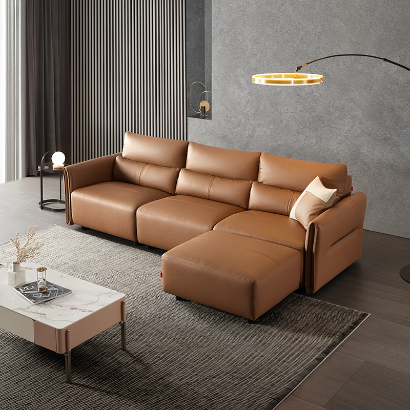 顾家家居客厅家具意式轻奢时尚真皮沙发dk113230天发货