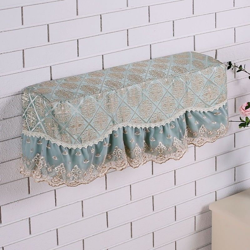 空调罩防尘罩卧室挂机罩四季挂式空调防尘套|格子绿全包 2匹