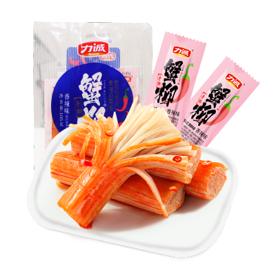 力诚手撕蟹柳蟹肉棒105g香辣味袋装海味即食方便速食蟹味棒火锅料网红小吃