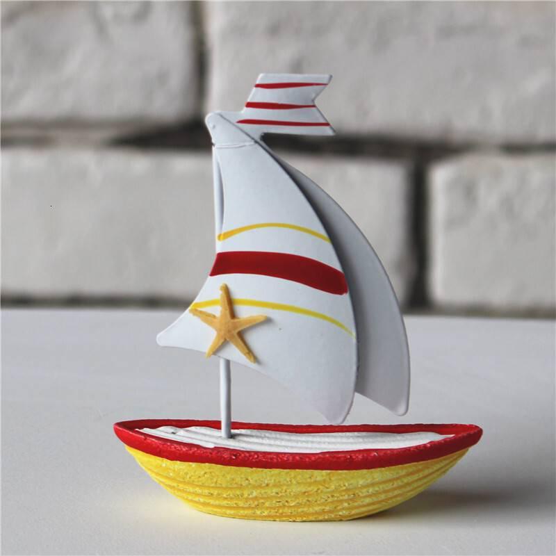 新款迷你铁艺小小帆船模型摆件创意居家儿童房幼儿园桌面摆设装饰一套
