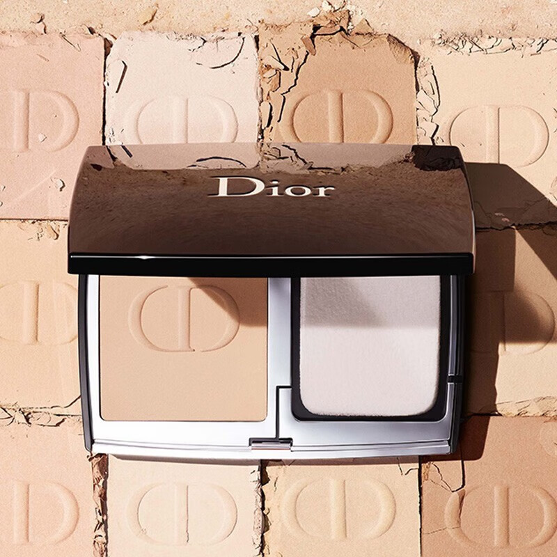 迪奥(Dior) 凝脂恒久粉饼遮瑕控油保湿提亮肤色干湿两用持久无暇定妆粉 1N#象牙白高清大图