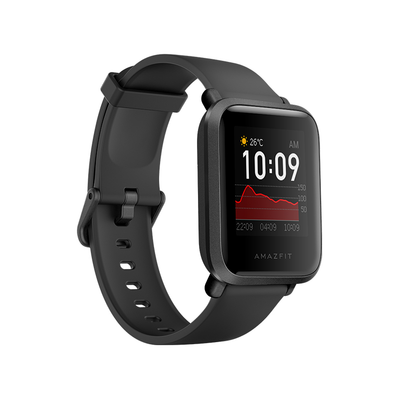 Amazfit 智能运动手表米动手表青春版1S 华米科技运动手表 GPS NFC 消息提醒 心率检测 碳黑