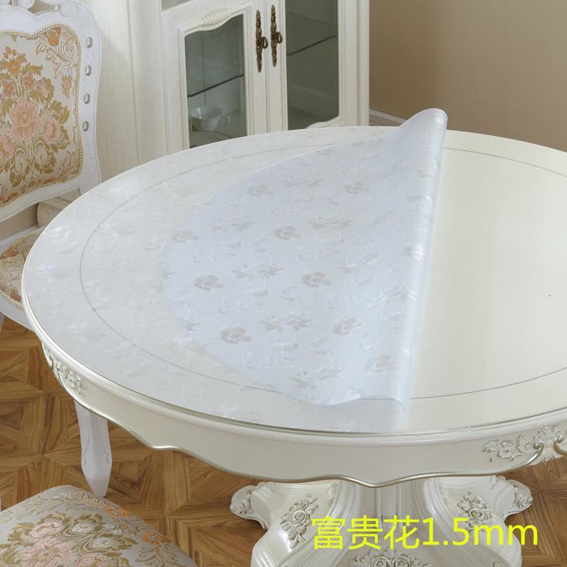美帮汇透明圆桌桌布防水防油防烫家用塑料pvc软玻璃餐桌垫台布胶垫图片